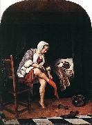 Jan Steen, Woman at her toilet